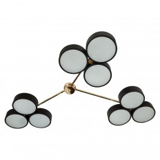 Flush mount brass modernist ceiling fixture